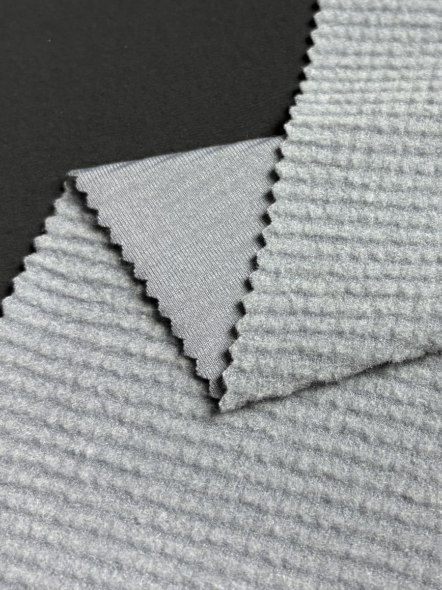 YK3485 Yarn-Dyed Poly-Wool Reverse-Cover Grid Fleece